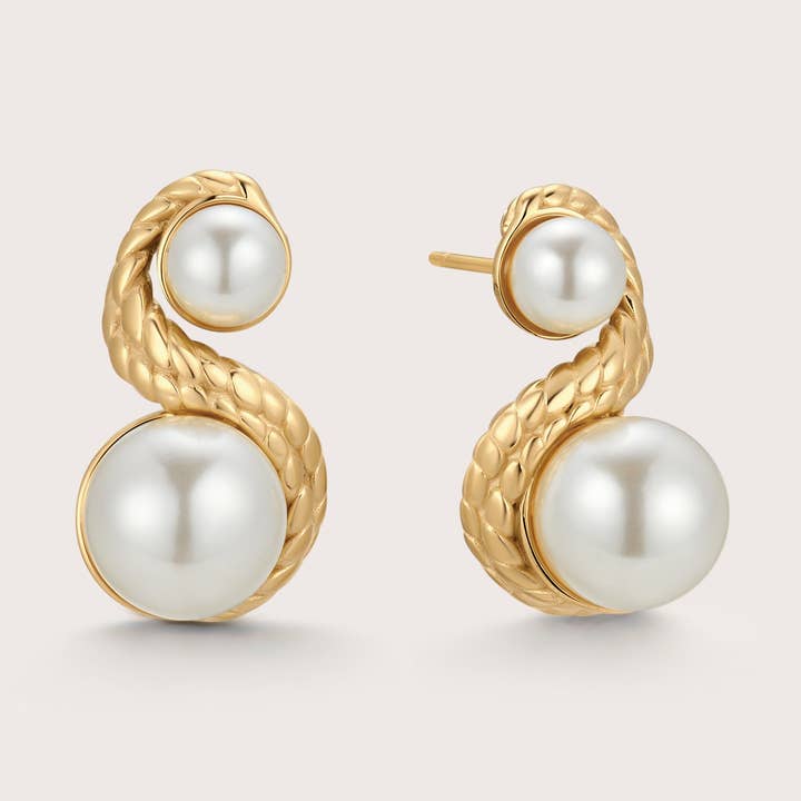 Pendientes Swirl Pearl para venta al por mayor de Saint Fatale