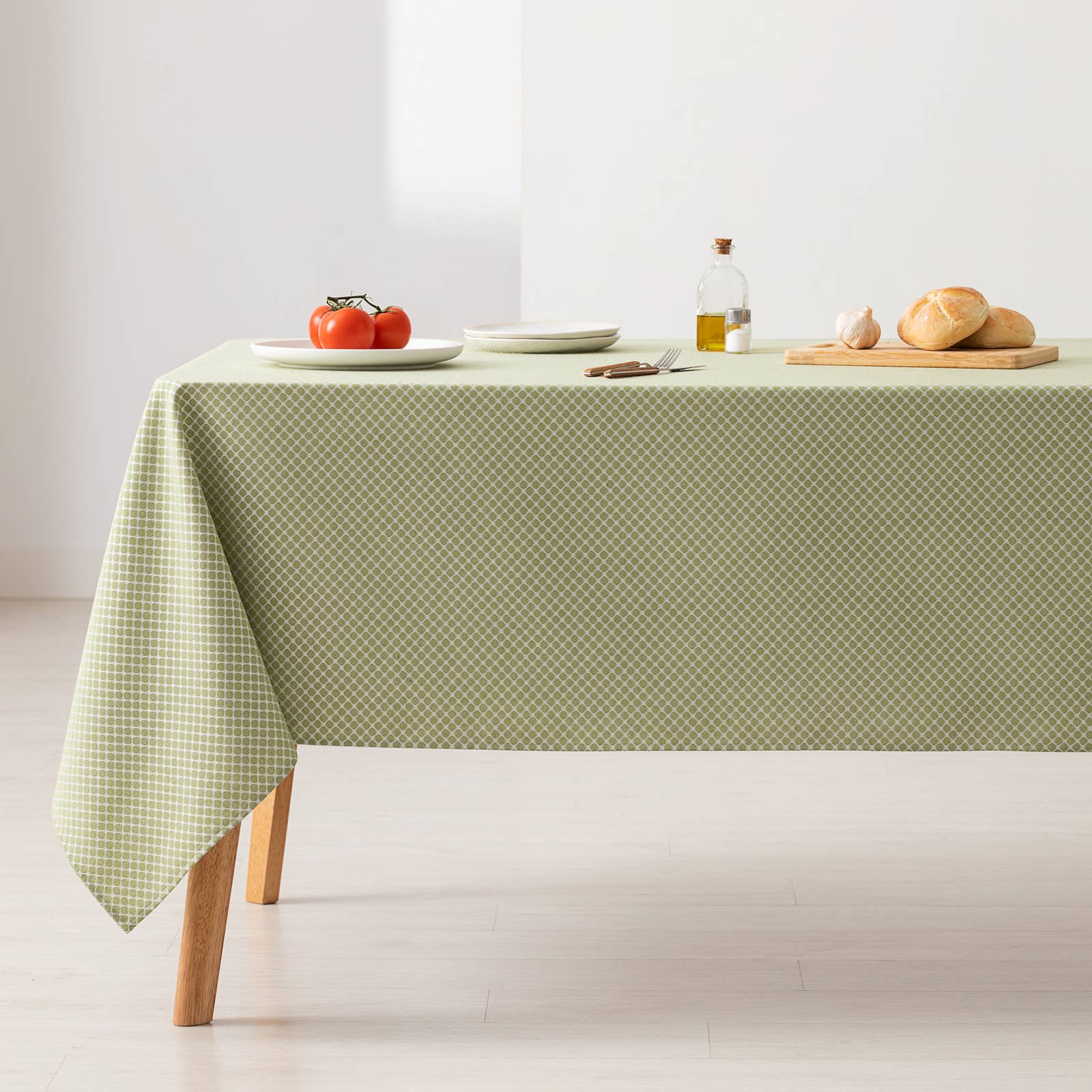 GAMUSI - Vente Nappes - Nappe imperméable jacquard coton géométrique LOSAN31