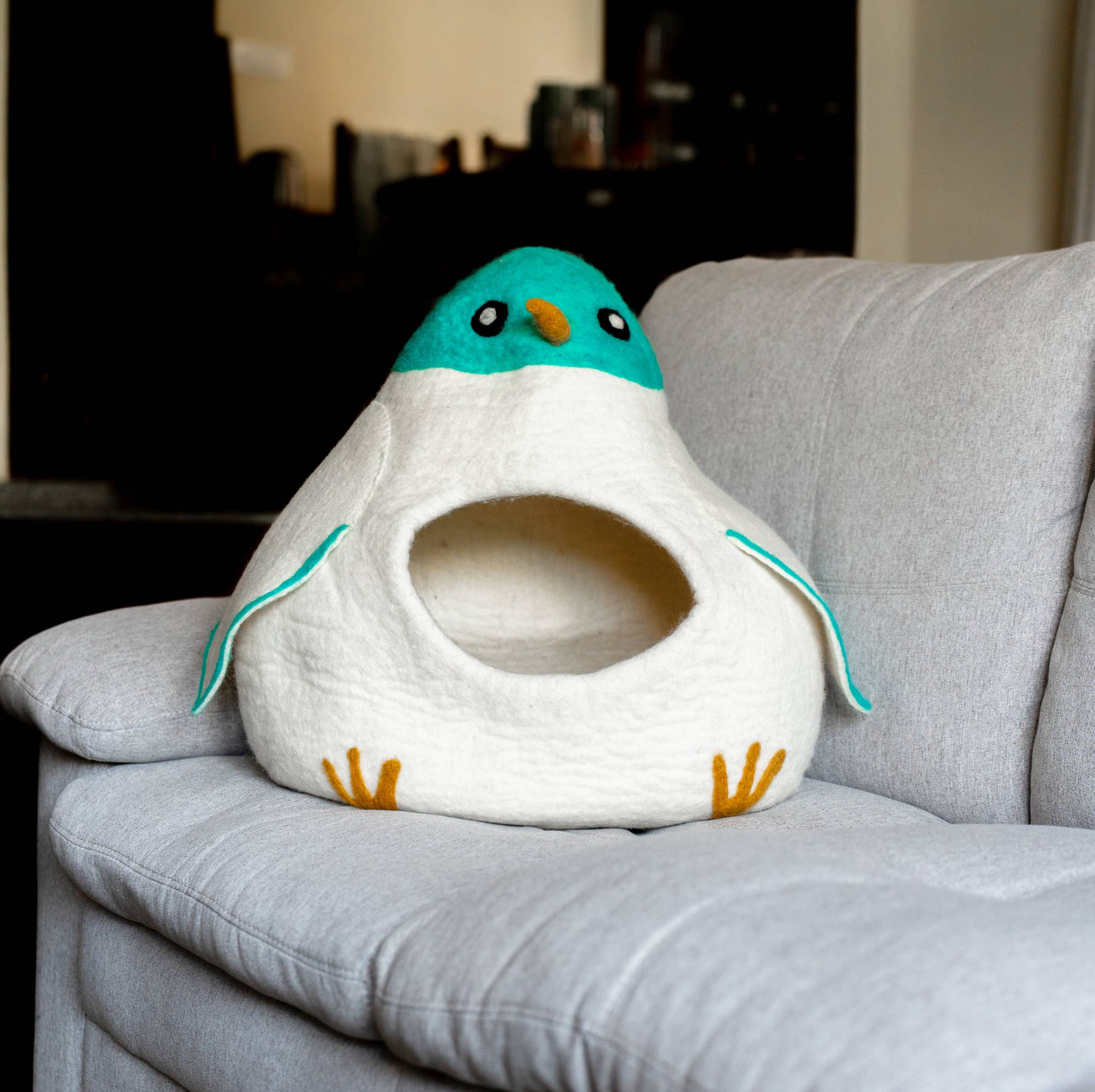 Everest Pet Supply & Gifts - Wholesale Pet Cave - Cat/Dog - Cat Cave Duck Design, 100% Wool, Felted, Handmade 1