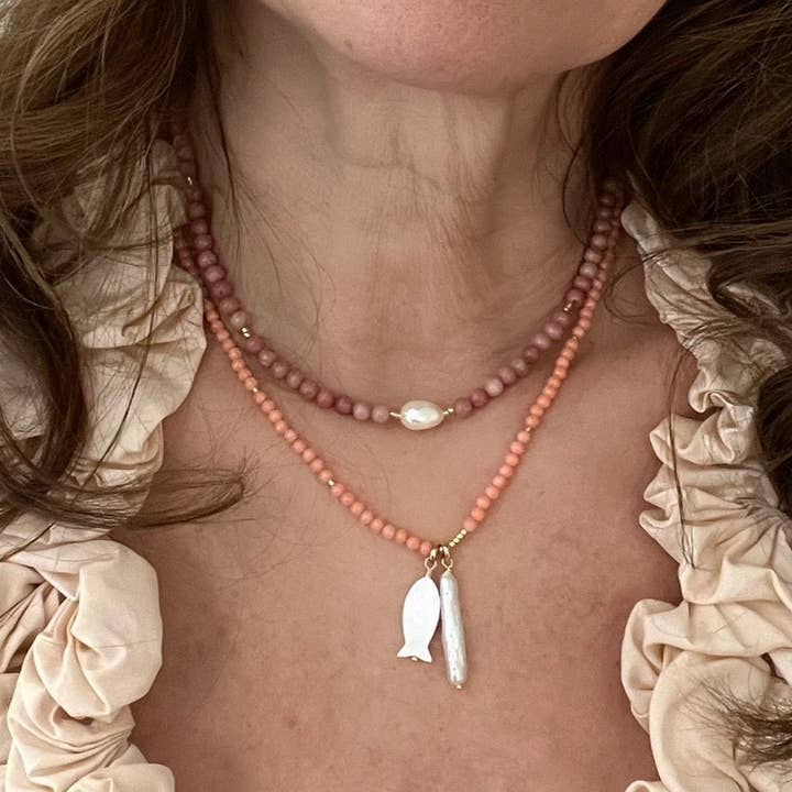 Sandrine France Studio - Wholesale Beaded/Pearl Necklace - Lotus Necklace