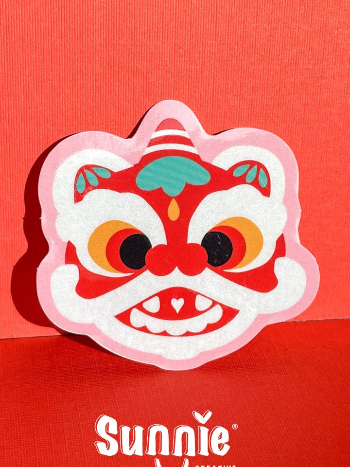 Lion Dance Glitter Sticker for wholesale by Sunnie Creative