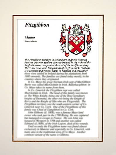 Fitzgibbon for wholesale by Family Histories