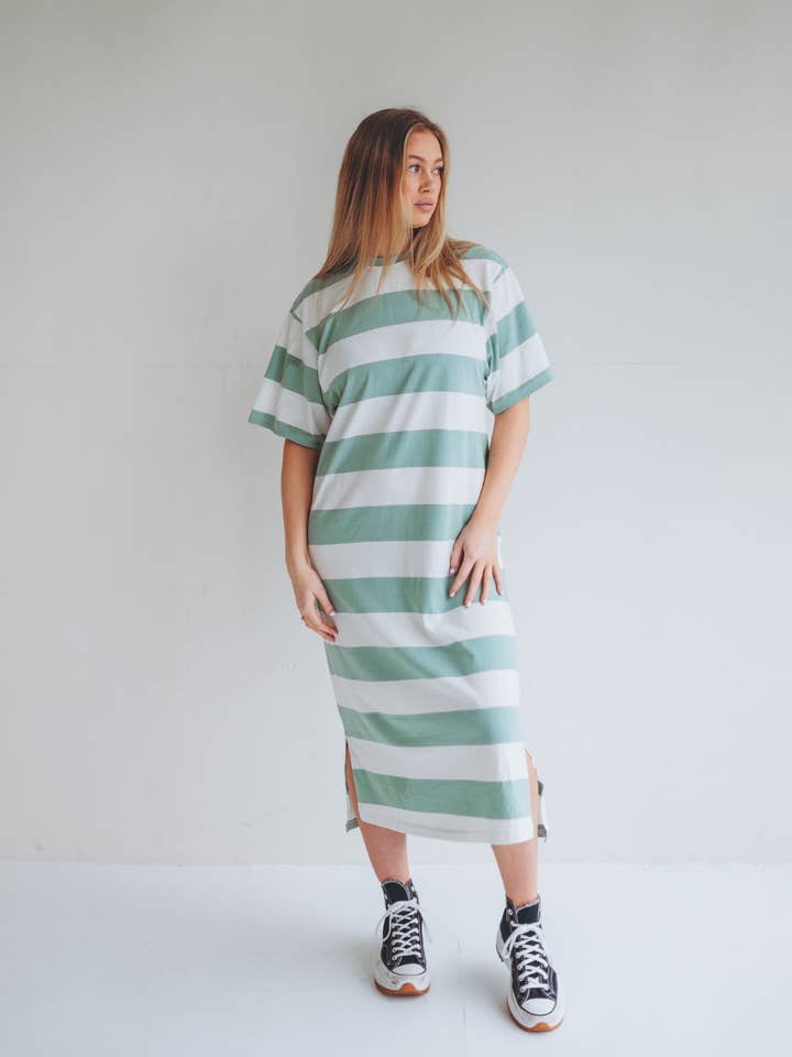 Ruby Wide Stripe Midi Dress for wholesale by Turtledove London