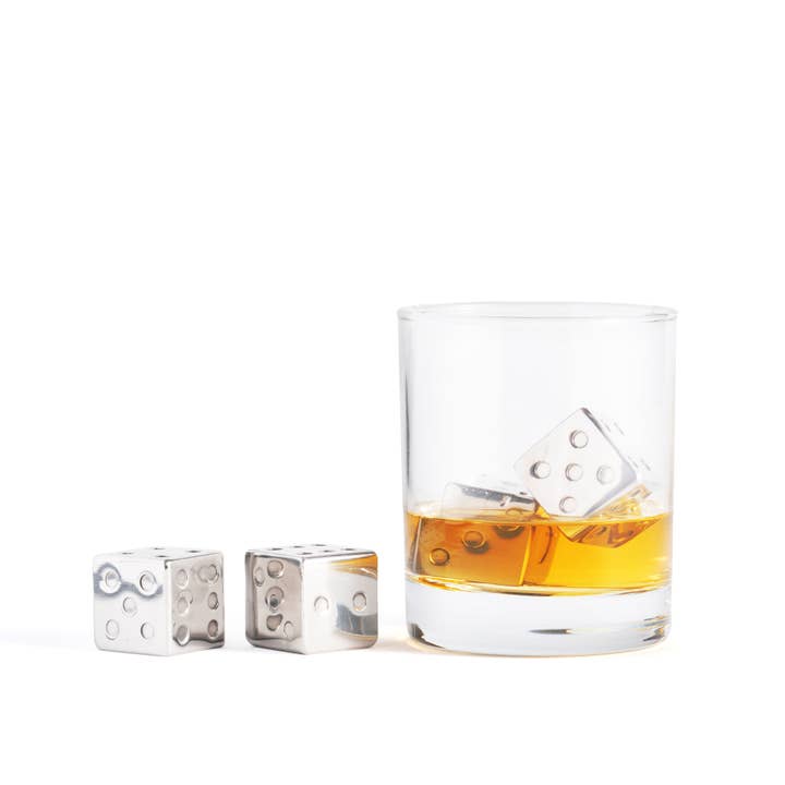 Fox Run Brands - Wholesale Drink Chilling Cubes - Outset Stainless Steel Dice Whiskey Stones, Set 4, 1.06”