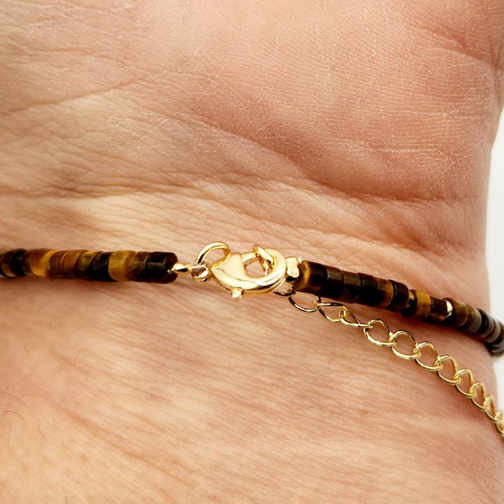 Meraki Gemstones - Vendita all'ingrosso Bracciale con perline - BRACCIALE DI SUPPORTO ALLA DEPRESSIONE-Cornalina/Quarzo Rosa/Occhio di Tigre8