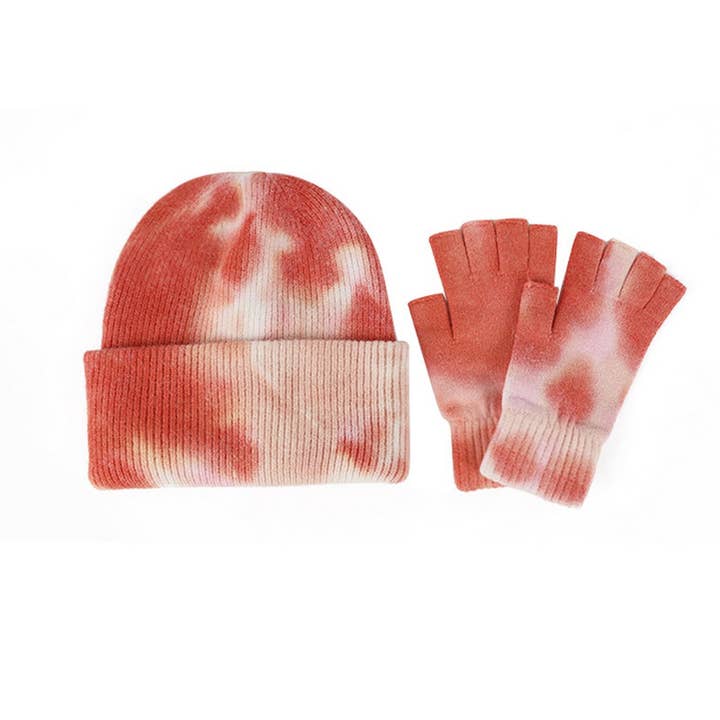 ACCITY - Wholesale Winter Accessory Set - Unisex - NEW WOOL TIE-DYE GLOVES AND HAT TWO-PIECE SET_CWMM2864