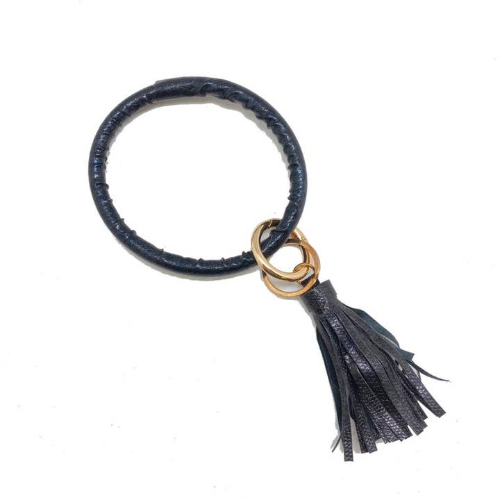 BLACK SNAKE PRINT O KEYCHAIN for wholesale by Pizzazz, Inc.