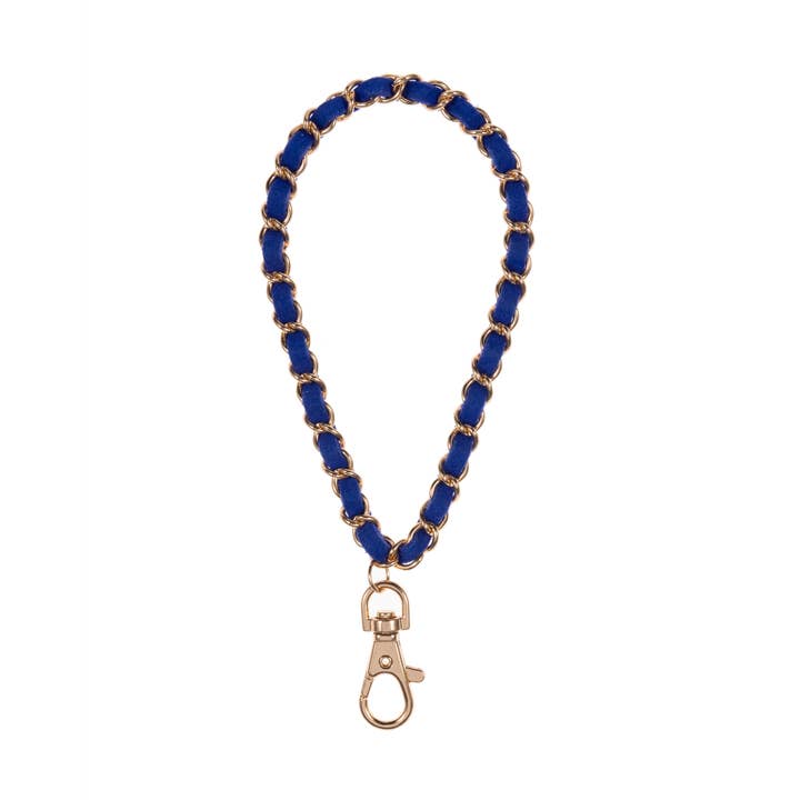 Royal Blue + Gold Phone Wristlet for wholesale by Miami Chains & Co.