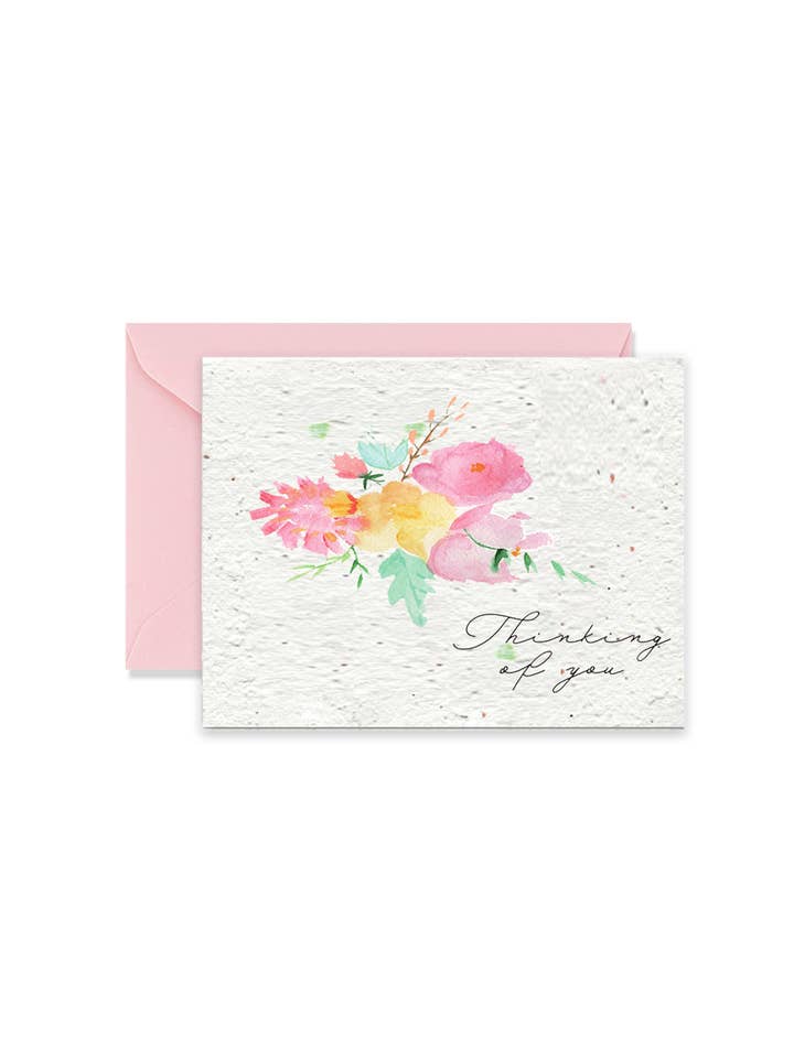 Thoughtful Wildflower Seed Paper Greeting Card for wholesale by Artsy Em