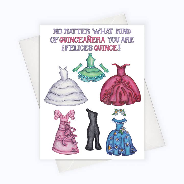 QUINCEAÑERA CARD | SPANISH BIRTHDAY CARD | Feliz Cumpleaños for wholesale by About A Cloud Stationery & Gifts