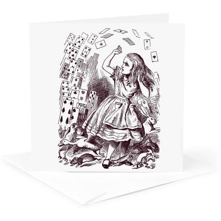 3dRose, Alice nel Paese delle Meraviglie con Carte da Gioco, Biglietto di Auguri per la vendita all'ingrosso da parte di 3dRose