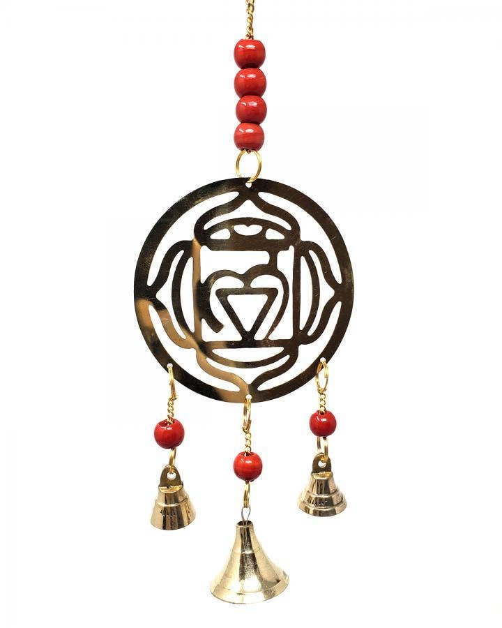 GREENROOTS USA LLC - Wholesale Wind Chime - Red Chakra (Root Chakra) Brass Windchime 11" High0