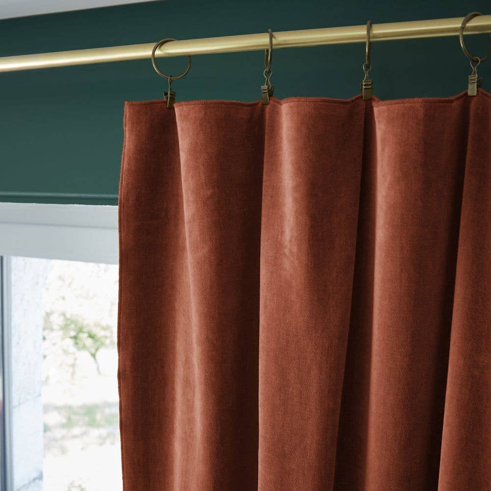 Housse De Rêve - Wholesale Curtain - Adjustable curtain 140x270 cm cotton velvet Terracotta2