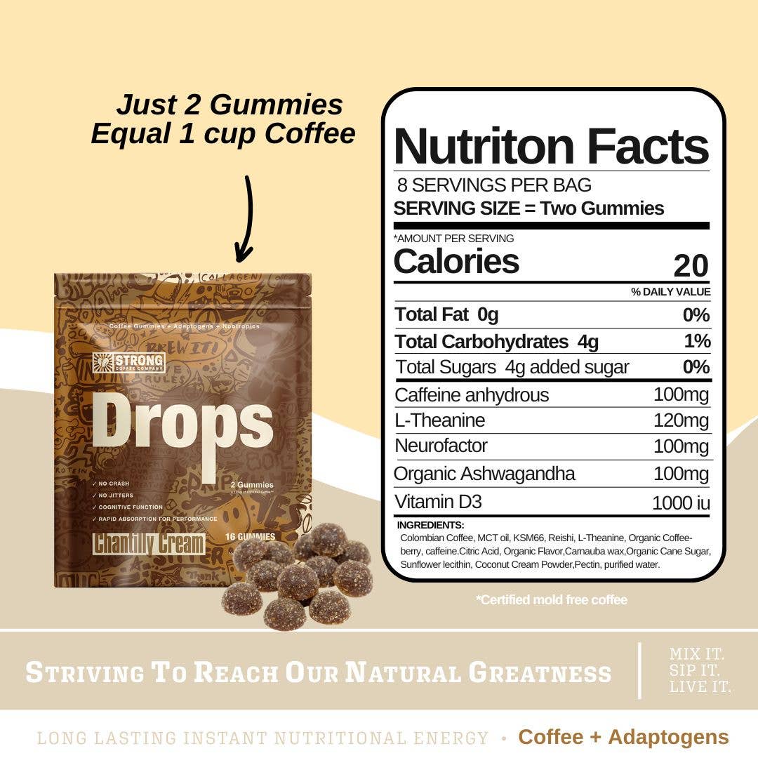 Strong Coffee Company - Wholesale Oral Supplement/Vitamin - Drops *Nootropic + Adaptogen Coffee Gummies2
