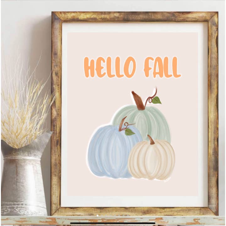 Impressão artística de abóbora outono outono | Decoração de outono por atacado de GatikaChicShop