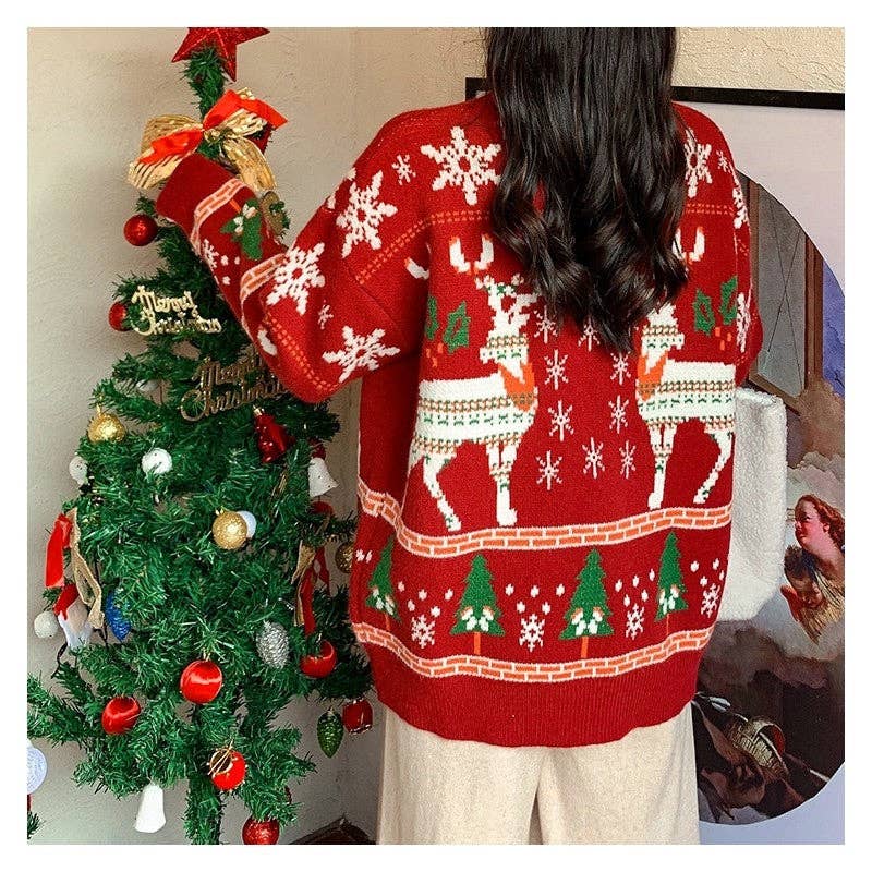 UZ Wholesale Store - Venta al por mayor Jersey de punto - Mujer - Suéter de punto suelto con cuello redondo dulce6