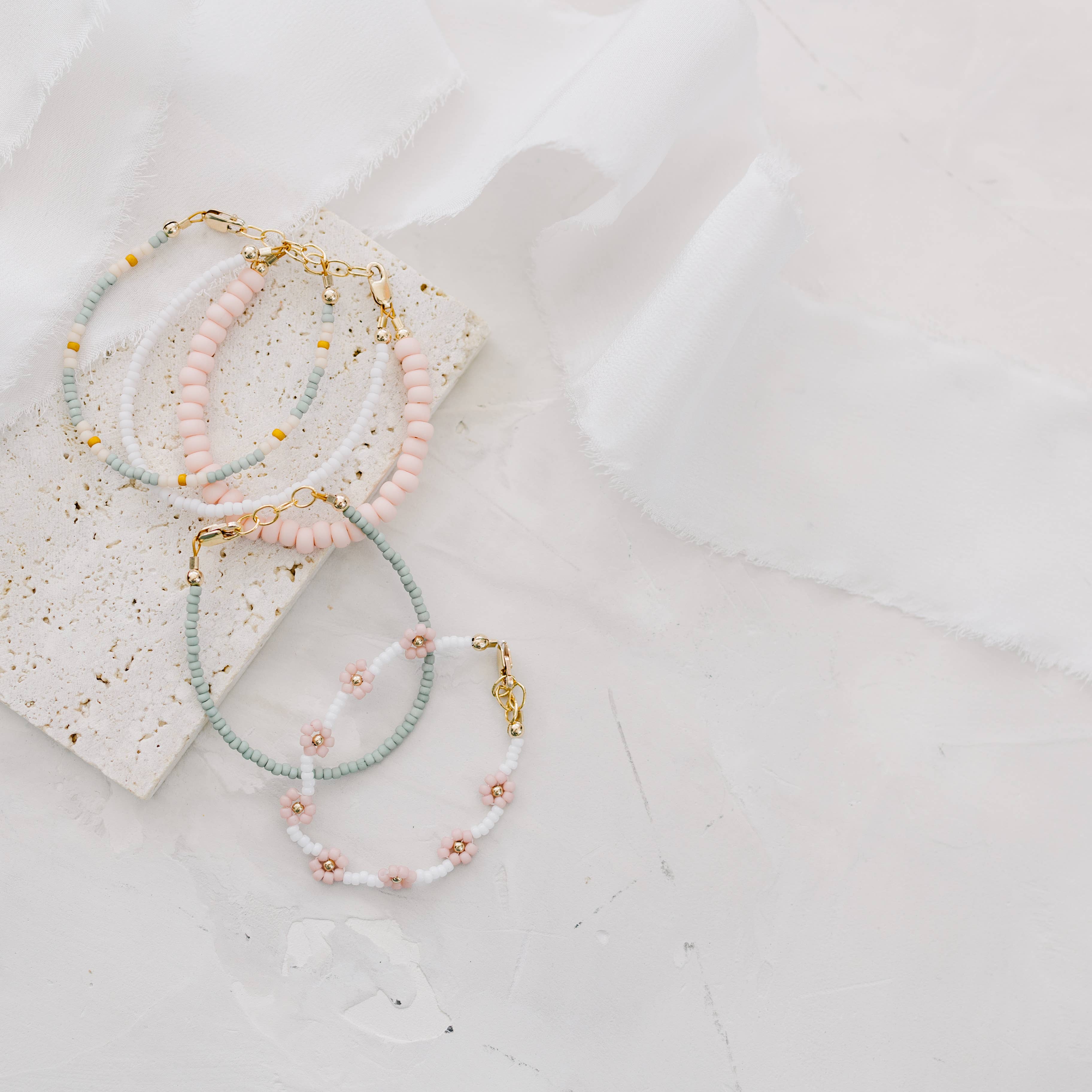 Joyful Bead Company - Wholesale Beaded Bracelet - Kids - Petal Pink Flower Bracelet7