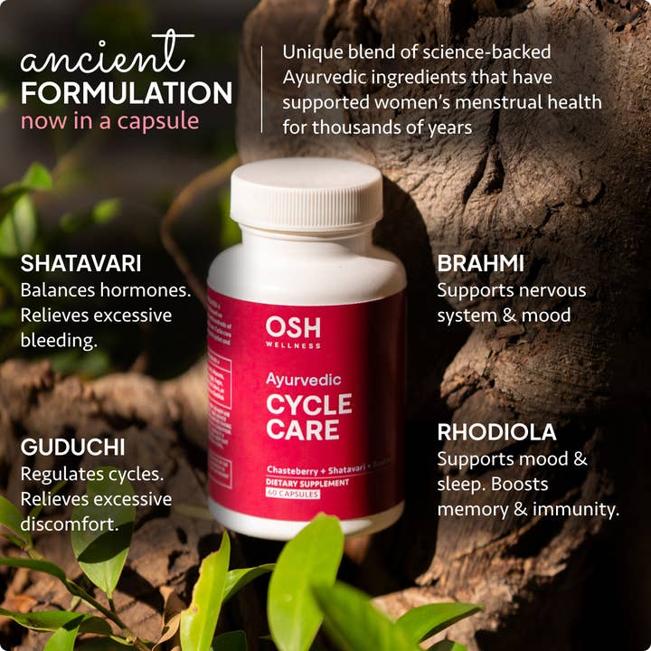 Osh Wellness - Ayurvedic Wellness - Wholesale Oral Supplement/Vitamin - Cycle Care - Ayurvedic PMS & Period Support5