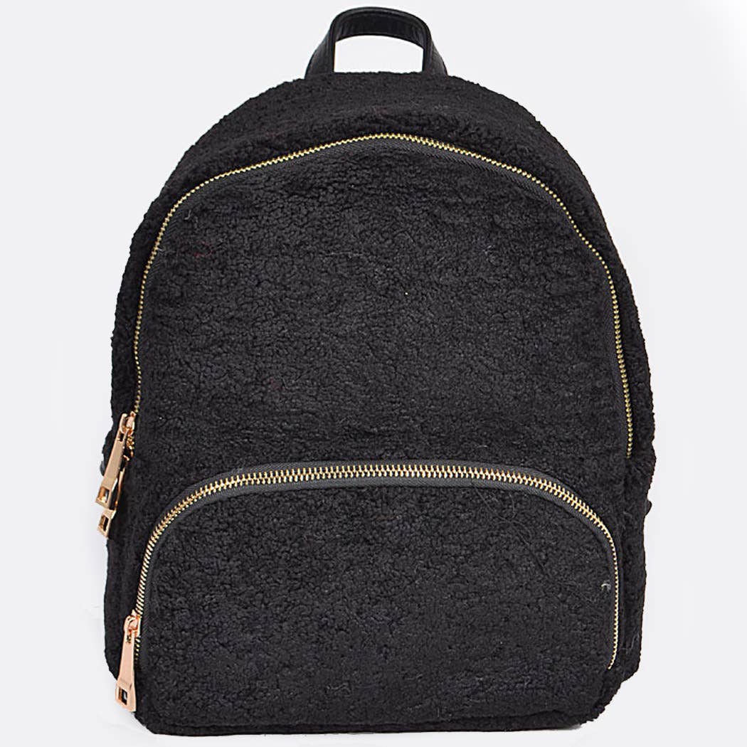 3AM BY H&D ACCESSORIES - Wholesale Backpack - Women's - Faux Wool Sheepskin Backpack4