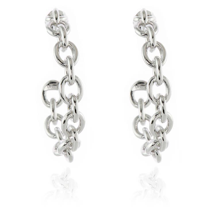 Cachet Oleta 30mm Oorbellen Rhodium Verguld voor wholesale door Cachet London