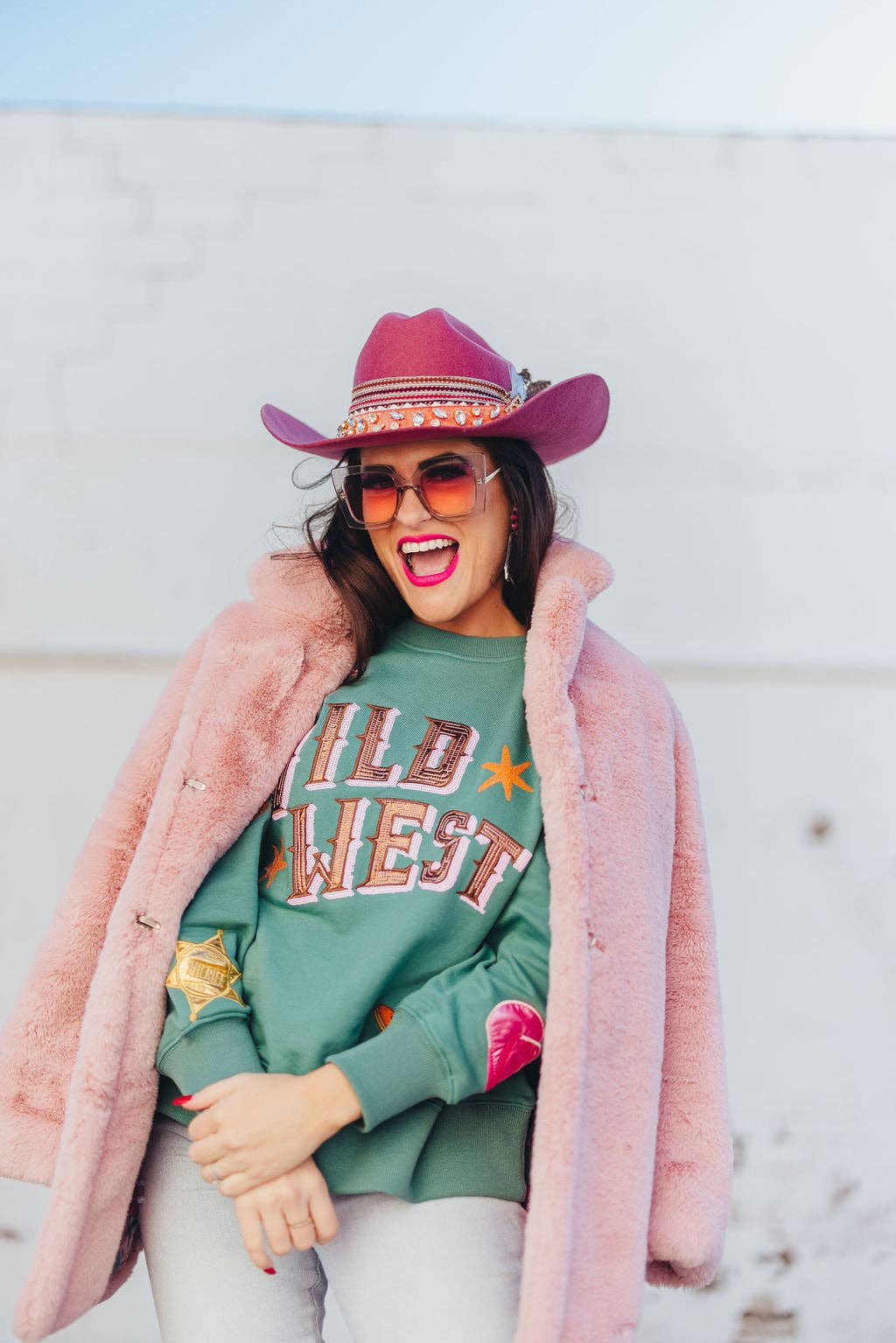 Brianna Cannon - Wholesale Fur/Faux Fur Coat - Women's - Dusty Pink Vegan Fur Coat with Floral Lining 23