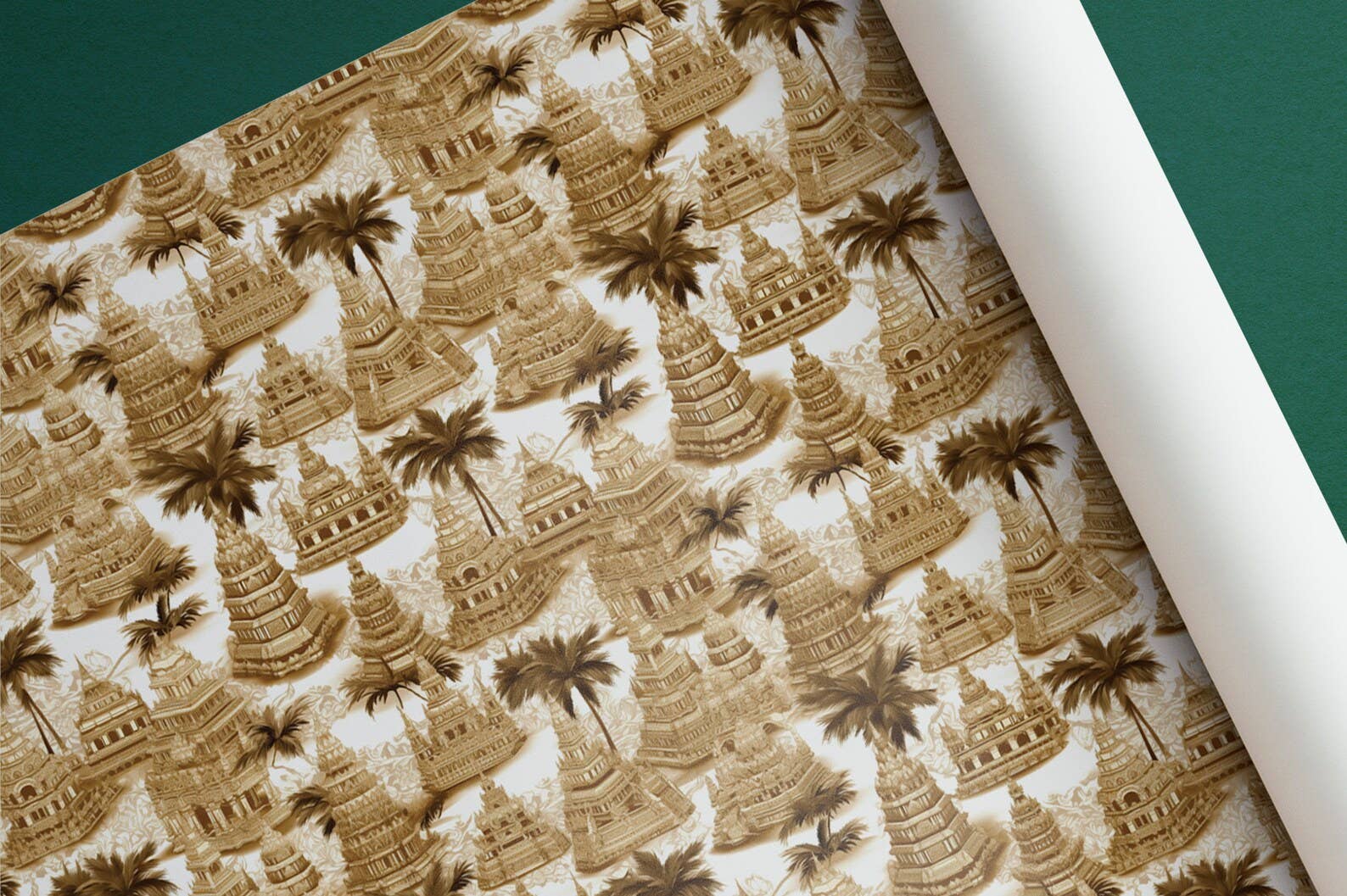 Olivias Paper - Wholesale Flat Wrap - Angkor Wat Vintage Style Wrapping Paper Gift Wrap1