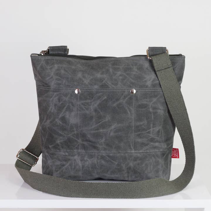 Schultertasche aus gewachstem Canvas, Unisex, für den Alltag, einfache Arbeit für den Großhandel von hippirhino