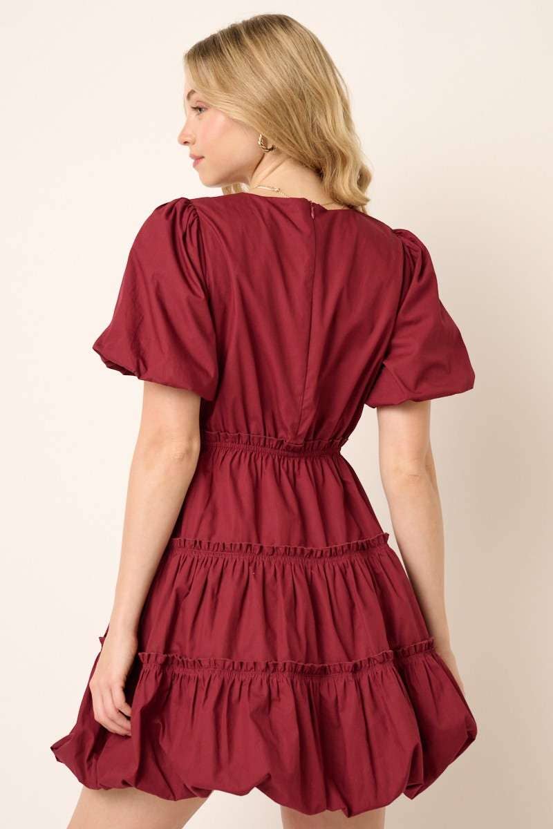 mittoshop - Wholesale Dress - Women's - BALLOON SLEEVE BUBBLE HEM MINI DRESS17