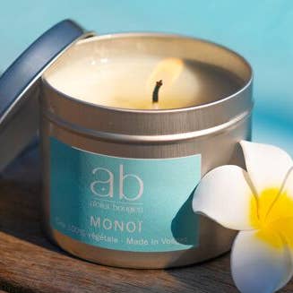 Handgemaakte geurkaars met monoï, 180 g voor wholesale door Atelier Bougies