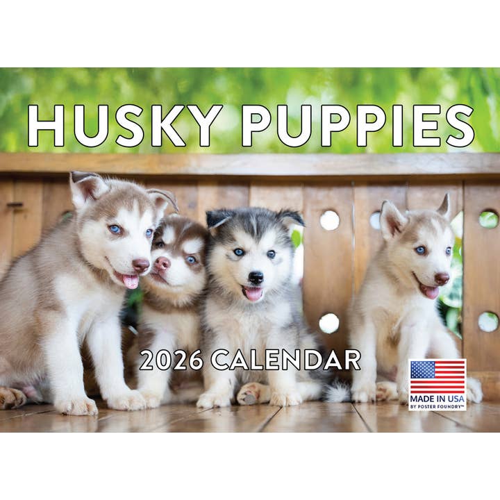 Siberian Husky Puppy Calendar 2026 for wholesale by 2026 Calendars