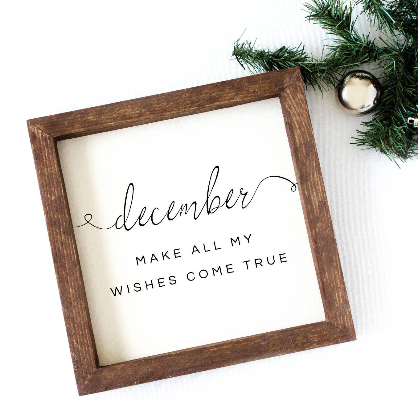 Charming Wood Home - Wholesale Wall Sign - December Make All My Wishes Come True Painted Wood Sign0