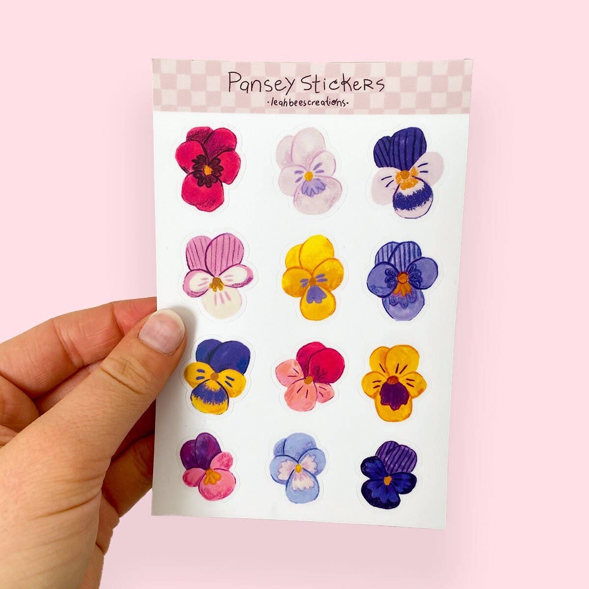 Pansies — Vinyl Sticker Sheet for wholesale by Leah Bees Creations