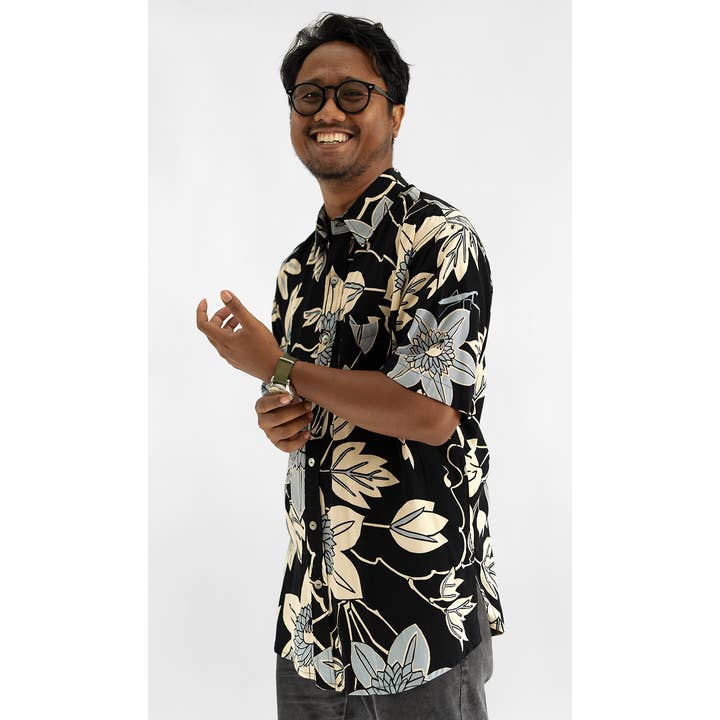 NEW | Printed Shirt Rayon | Onyx for wholesale by Balizen Direct from Bali
