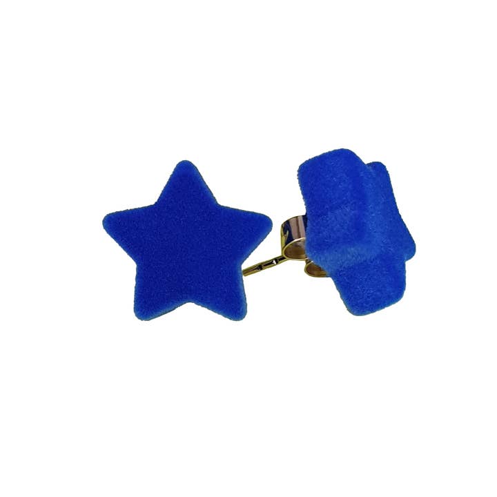 BLUE LACQUER VELVET STAR EARRINGS for wholesale by Smartever Srl