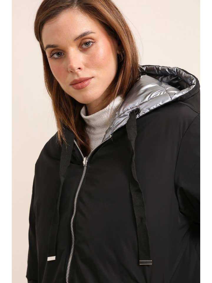 Attrait Paris - Wholesale Coat - Women's - Reversible mid-length jacket with zip3