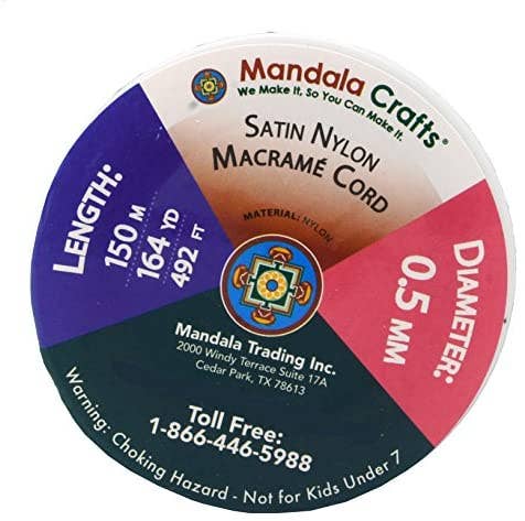 Mandala Crafts – wholesale Craft supplies – Mandala Crafts Nylon Satin Cord, Rattail Trim Thread for Chinese Knotting, Kumihimo, Beading, Macramé, Jewelry Making, Sewing45