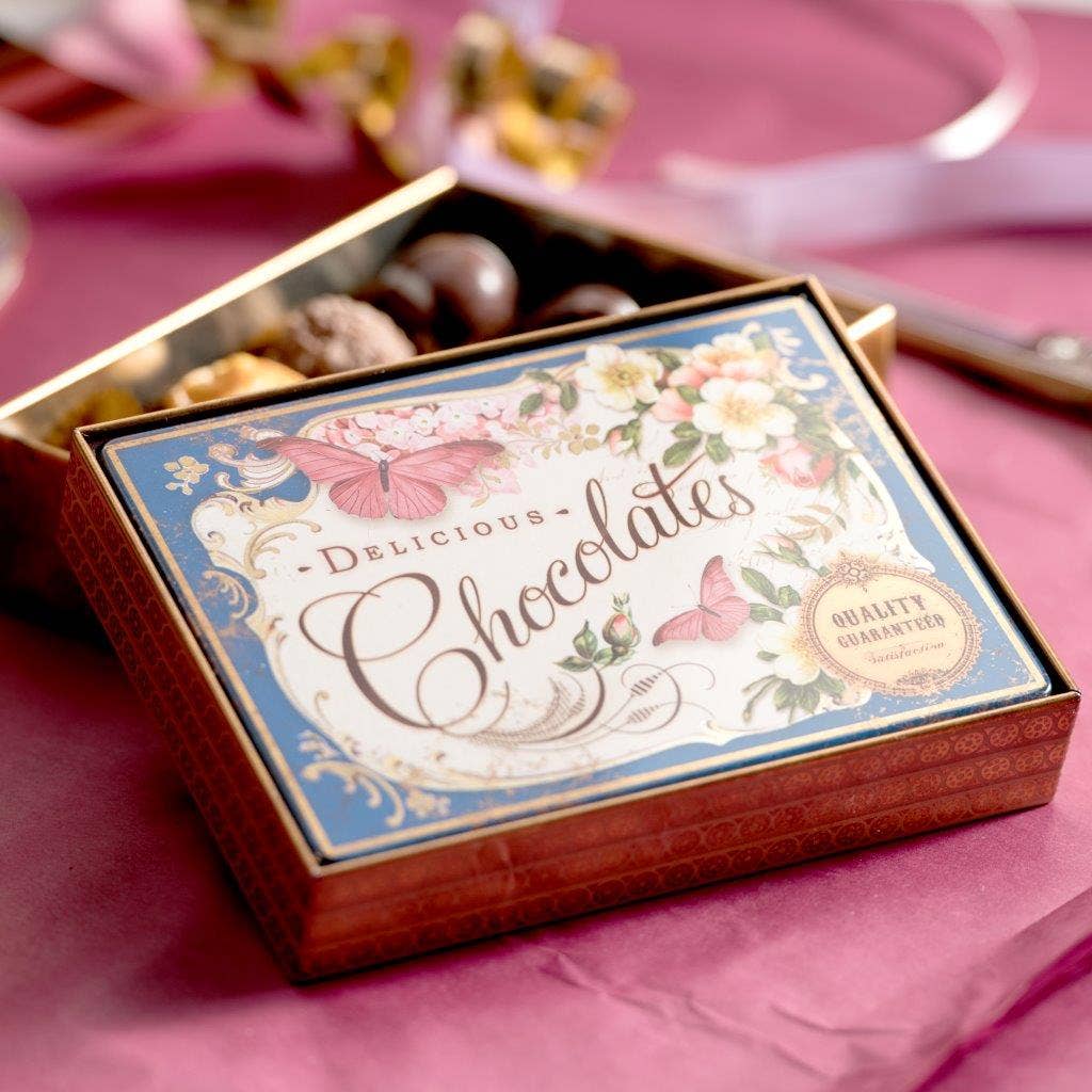 Tin Treats – wholesale Decorative box – Nostalgia  - Blue Large Chocolate Tin / Honeycomb Crunch1