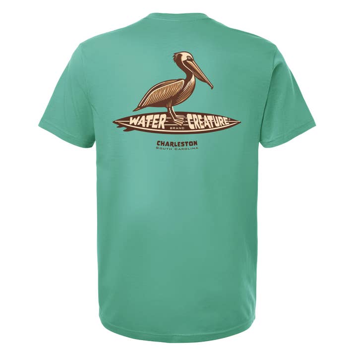 Charleston Apparel - Wholesale Screen Printed T-Shirt - Unisex - Pelican On Board - Customizable - Water Creature Design5