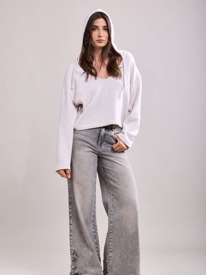 Toxik3 wijde stretch jeans met hoge taille omgekeerd voor wholesale door Toxik3