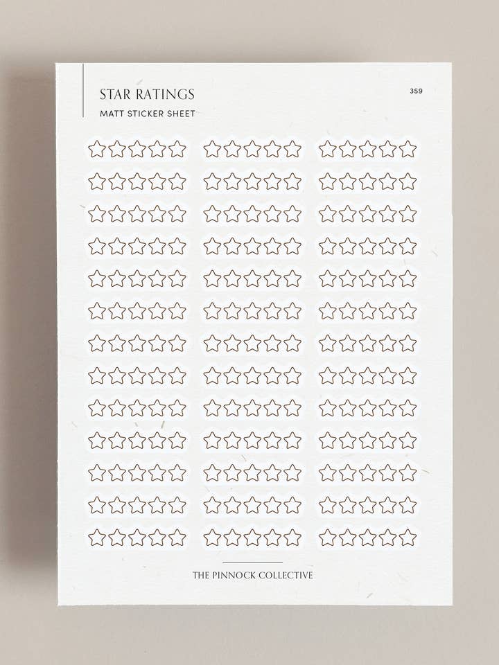 Stjärnklassificering - Bokanteckningar - Klistermärke för wholesale av The Pinnock Collective (US Duty Paid)