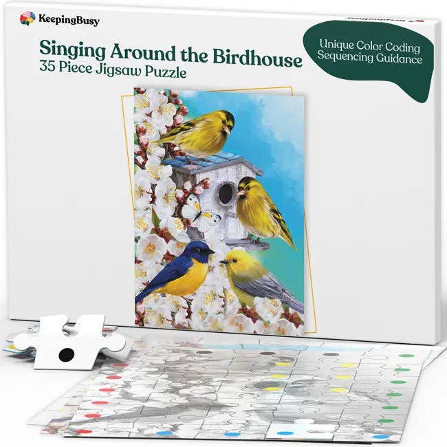 Singing Around the Birdhouse - 35 Piece Sequenced Jigsaw Puzzle for wholesale by Keeping Busy