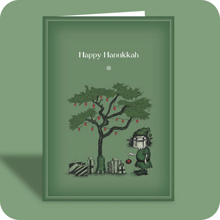 #025 – Carte de Hanoucca drôle – Morty pour la vente par Bald Guy Greetings