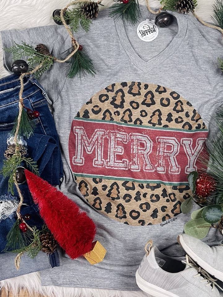 T-shirt rond Merry {YOUTH} vintage en forme de léopard pour la vente par Branded Cotton