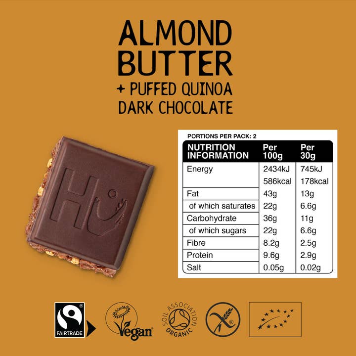 Hu - Wholesale Chocolate Bar - Hu Almond Butter + Crispy Quinoa Dark Chocolate - Box of 124