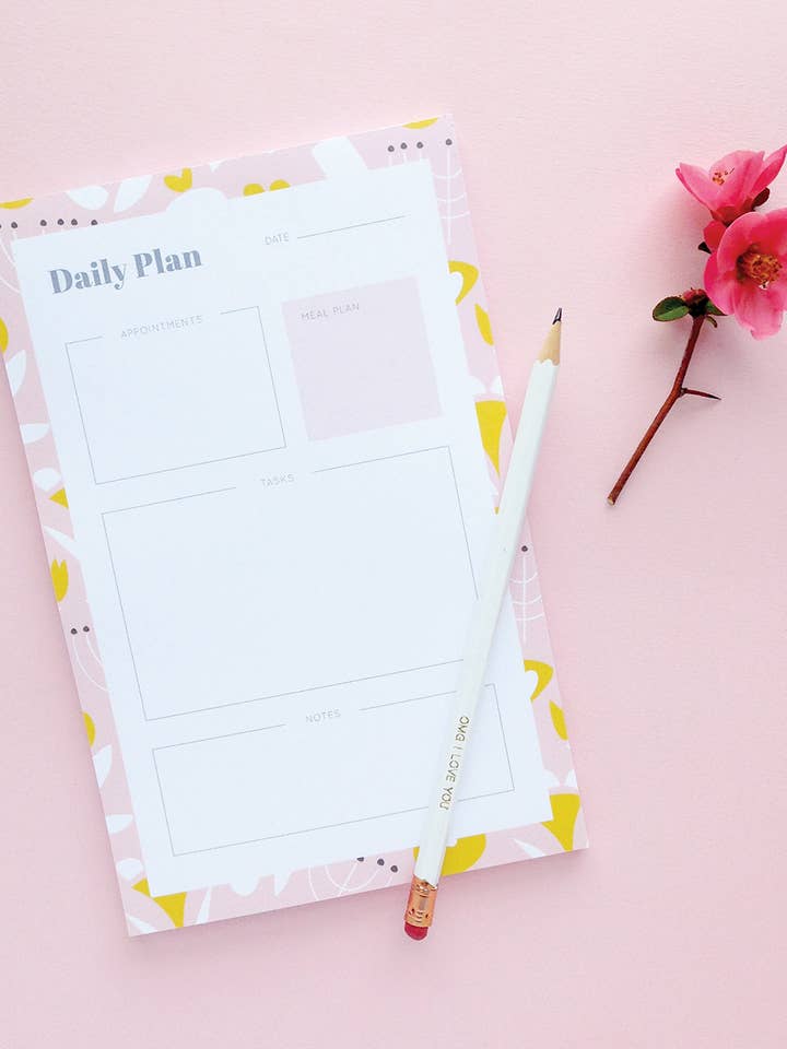 Floral Daily Plan Organization Notepad - 45 Tear-off Sheets for wholesale by Graphic Anthology Greeting Cards