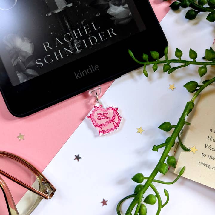 'Cries Over Fictional Characters' Kindle Charm for wholesale by Alaina Creates