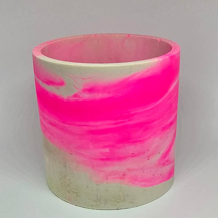 BeBold Eire - Wholesale Candle holder - Pink neon stone cast candle vessel holder1