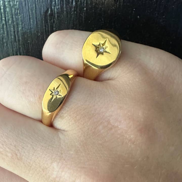 DRIP JEWELRY - Wholesale Signet Ring - Burst Signet Ring (size 6-8)9