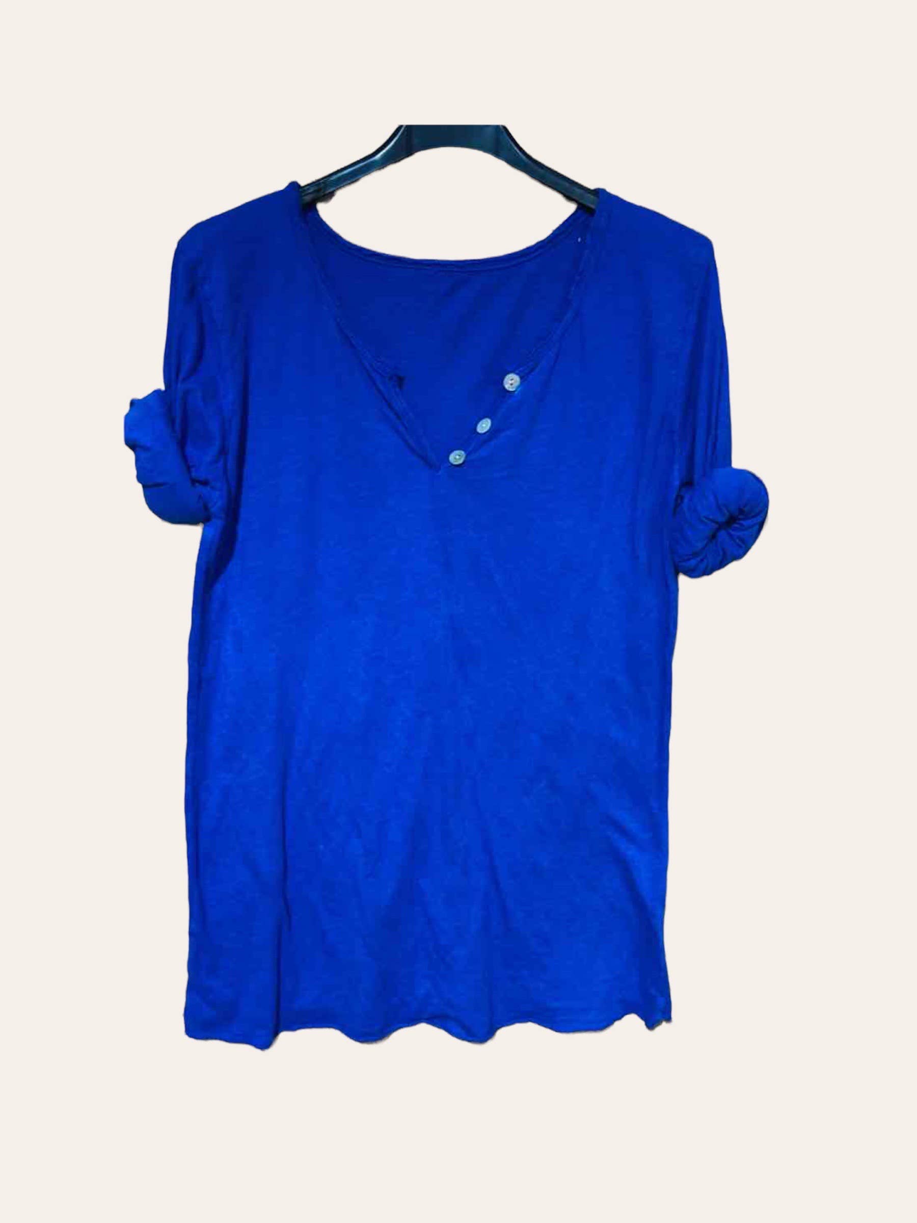Moonsun - Wholesale T-Shirt - Women's - Plain long sleeve cotton T-shirt with Tunisian collar #30387