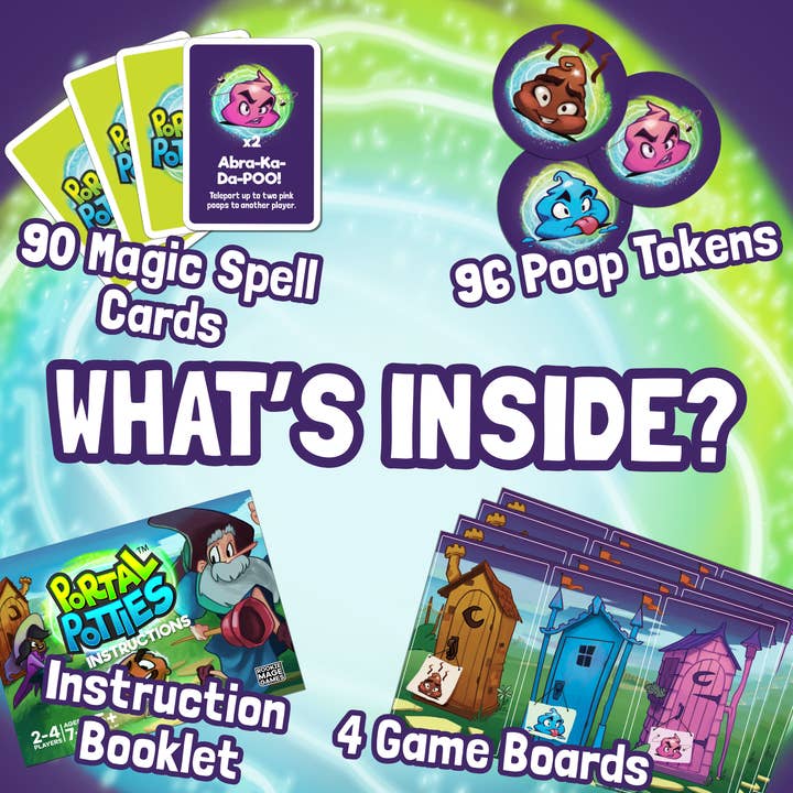 Rookie Mage Games - Wholesale Card Game - Portal Potties - A Game About Wizards Who Teleport Poop